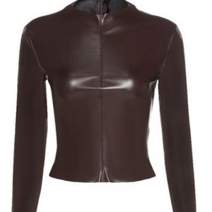 Pleather brown long sleeve